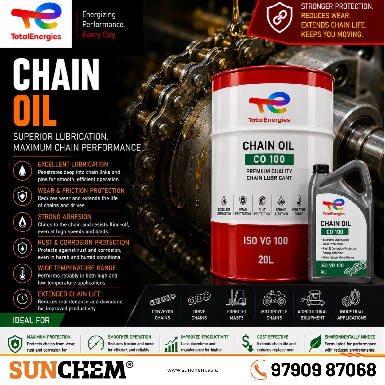 Chain Oil – Spada Engineering authorized dealer and distributor of TotalEnergies chain oils in Chennai