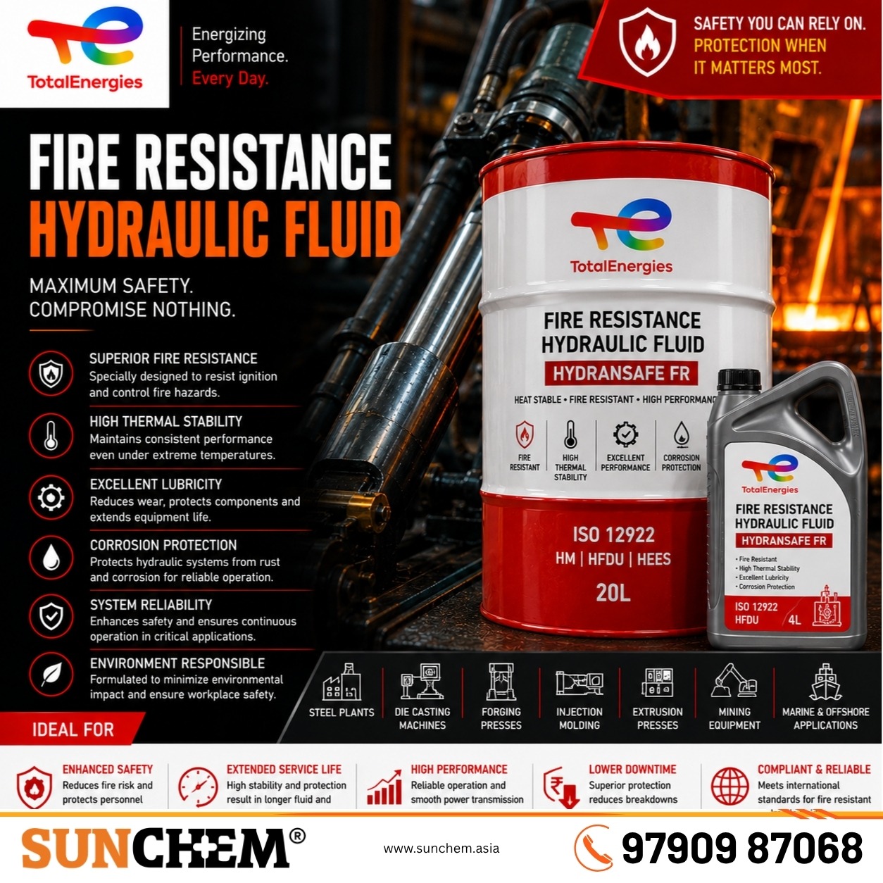 Fire Resistance Hydraulic Fluid – Spada Engineering authorized dealer and distributor of fire resistance hydraulic fluids in Che