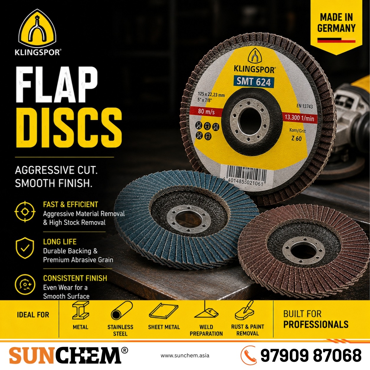 Flap Disk – Sunchem Marketing authorized dealer and distributor of industrial flap discs in Chennai