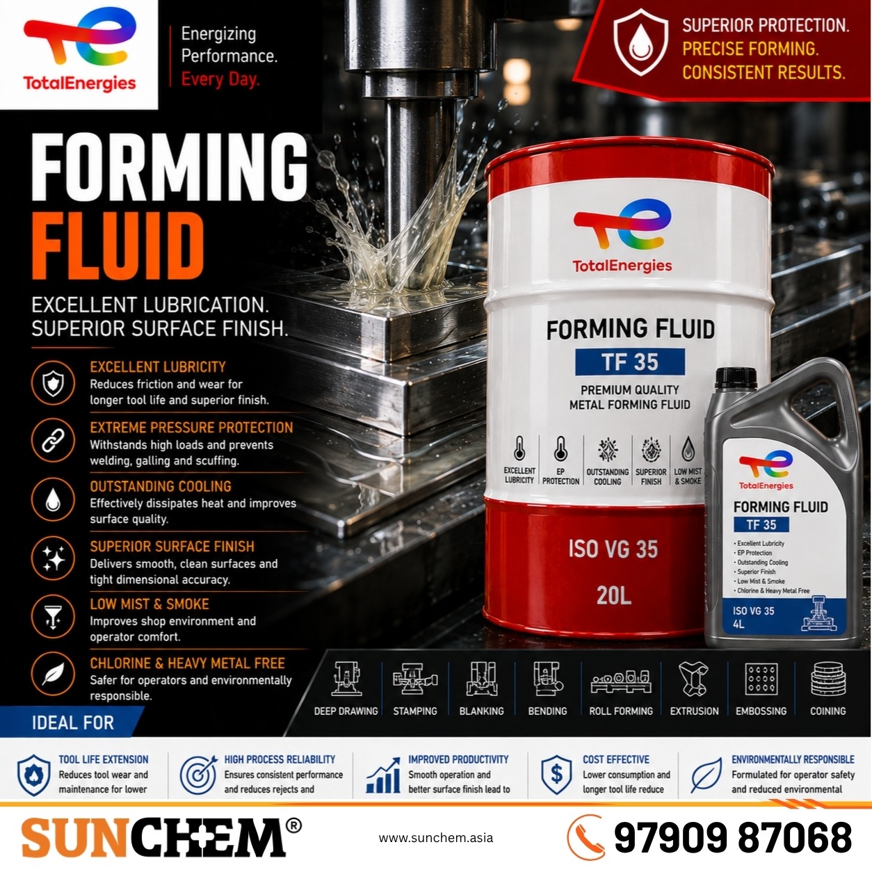 Forming Fluid – Spada Engineering authorized dealer and distributor of TotalEnergies forming fluids in Chennai