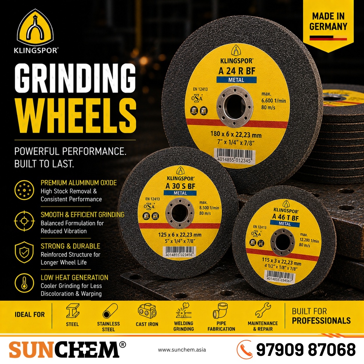 Grinding Wheels – Sunchem Marketing authorized dealer and distributor of industrial grinding wheels in Chennai