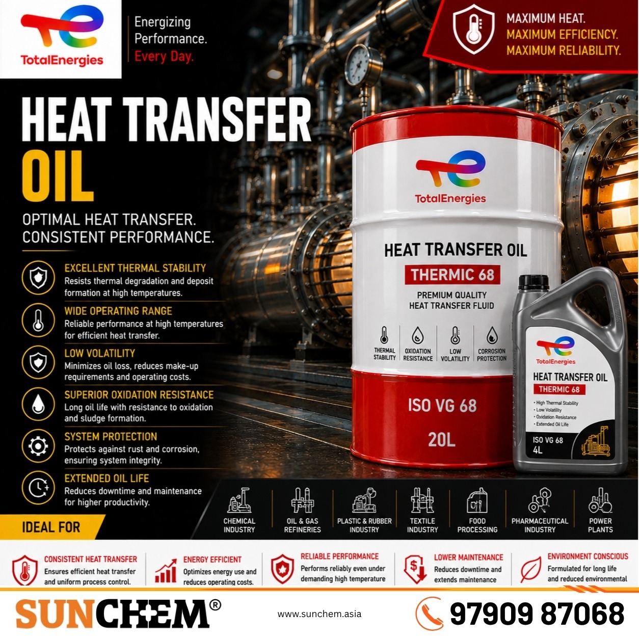 Heat Transfer Oil – Spada Engineering authorized dealer and distributor of TotalEnergies heat transfer oils in Chennai