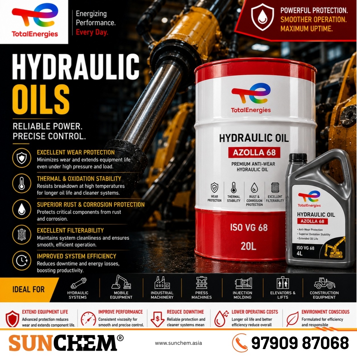 Hydraulic Oils – Spada Engineering authorized dealer and distributor of TotalEnergies hydraulic oils in Chennai