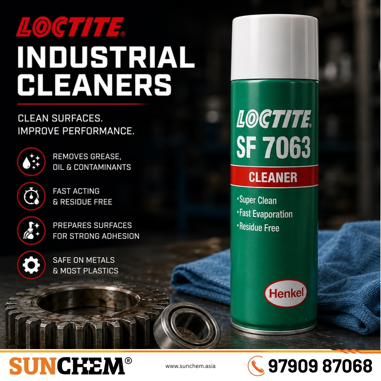 LOCTITE® Industrial Cleaners – Sunchem Marketing authorized dealer and distributor of LOCTITE industrial cleaners in Chennai