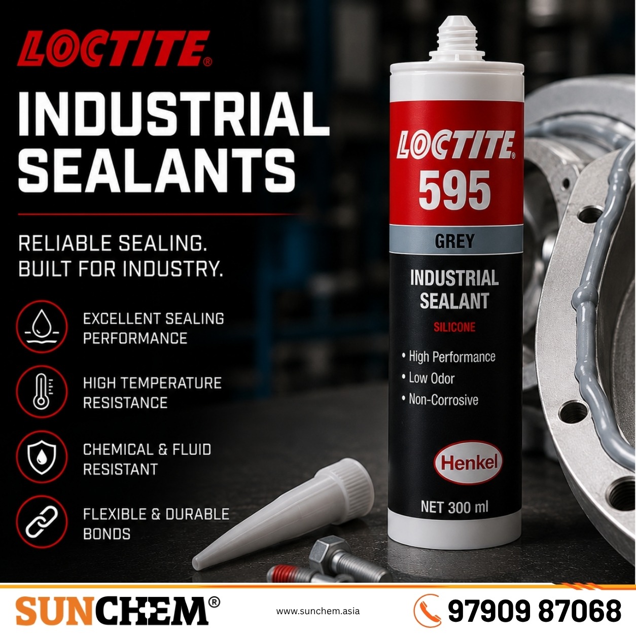 LOCTITE® Industrial Sealants – Sunchem Marketing authorized dealer and distributor of LOCTITE industrial sealants in Chennai
