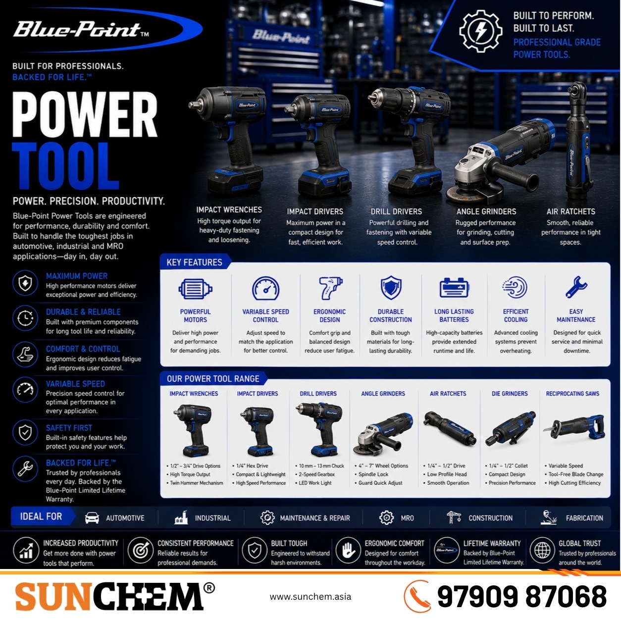 Power Tool – Sunchem Marketing authorized dealer and distributor of industrial power tools in Chennai