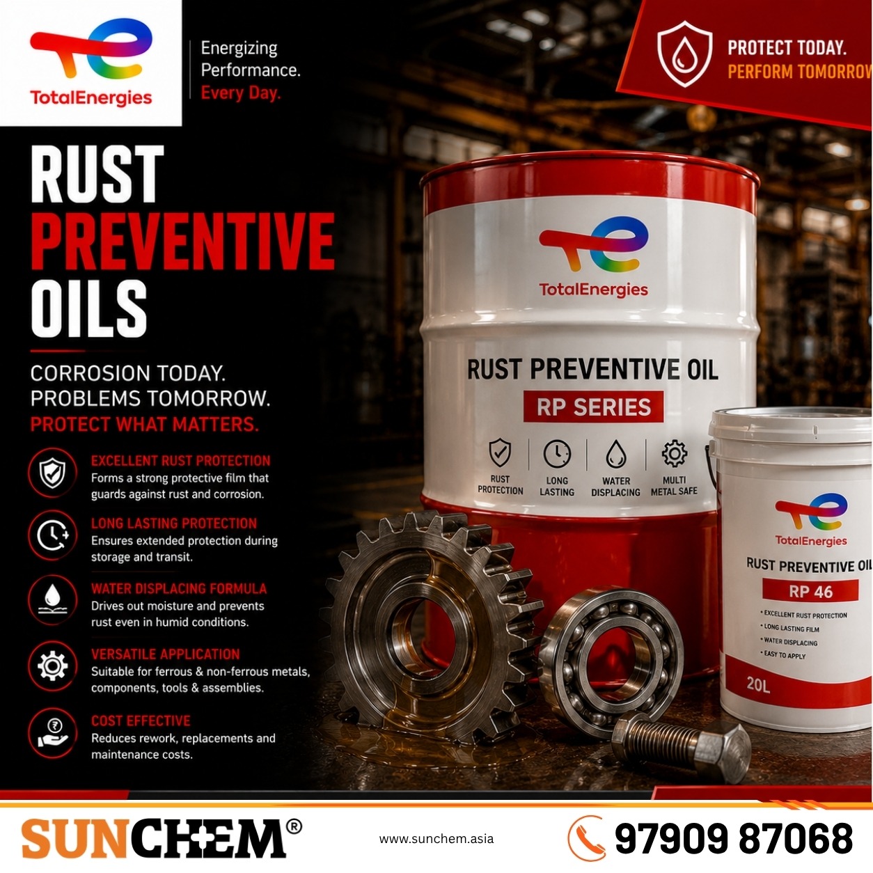 Rust Preventive Oils – Spada Engineering authorized dealer and distributor of TotalEnergies rust preventive oils in Chennai