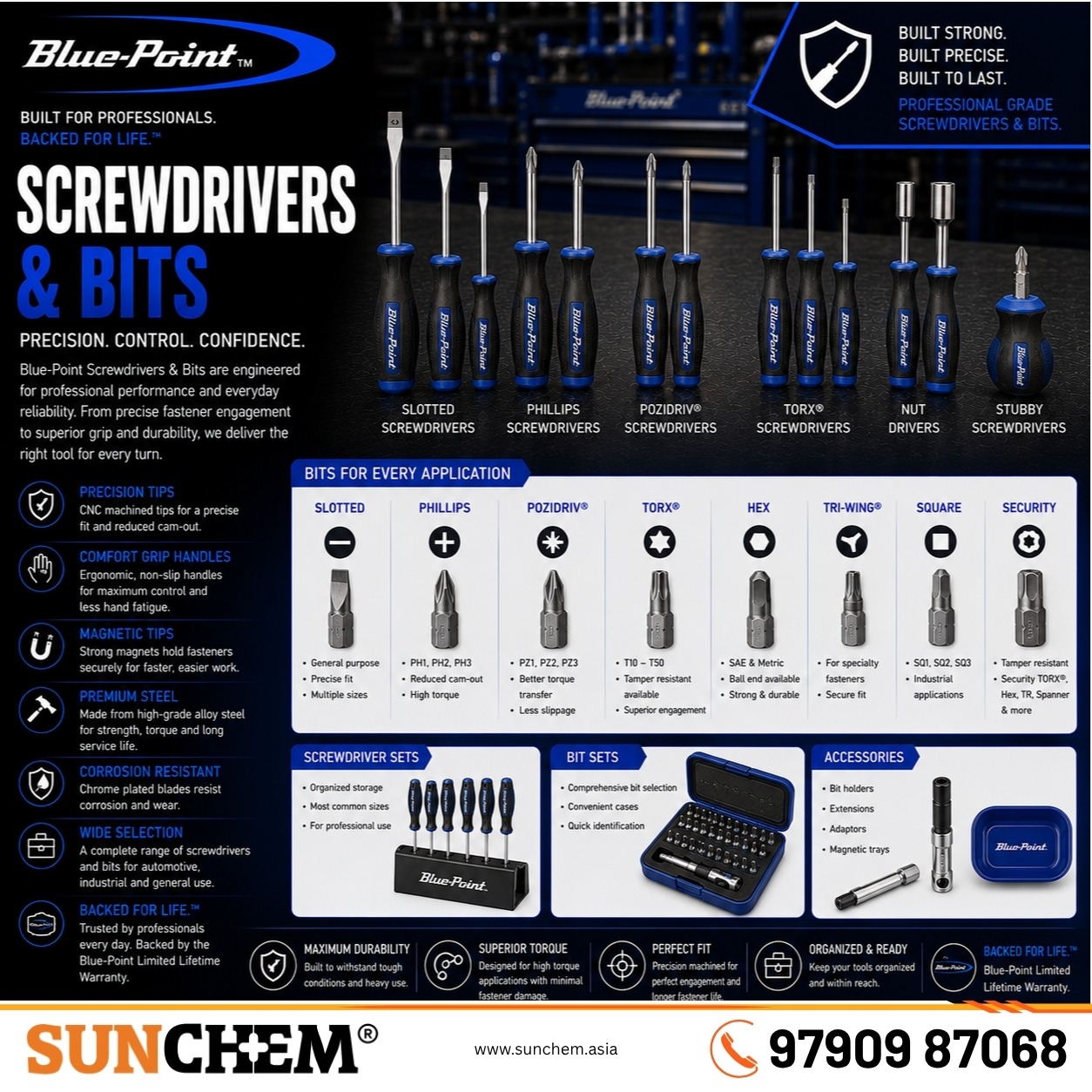 Screwdrivers & Bits – Sunchem Marketing authorized dealer and distributor of screwdrivers and bits in Chennai