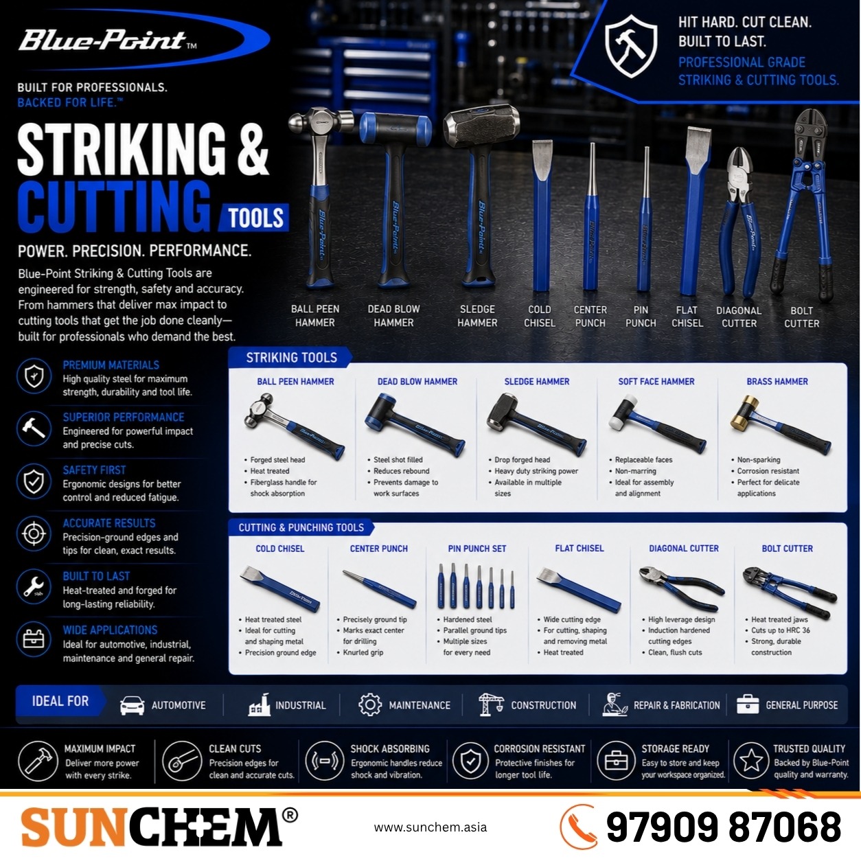 Striking & Cutting – Sunchem Marketing authorized dealer and distributor of striking and cutting tools in Chennai