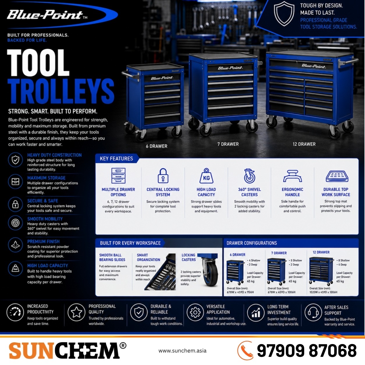 Tool Trolleys – Sunchem Marketing authorized dealer and distributor of industrial tool trolleys in Chennai